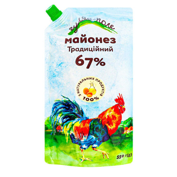 Майонезный соус «Традиция» 67% — упаковка «Дой-пак» — 19,4 унции (550 г)